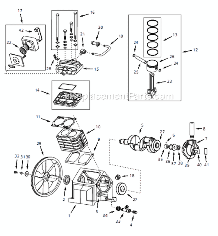 Page B Diagram and Parts List for CIQ51089VP 1997 Campbell Hausfeld Compressor